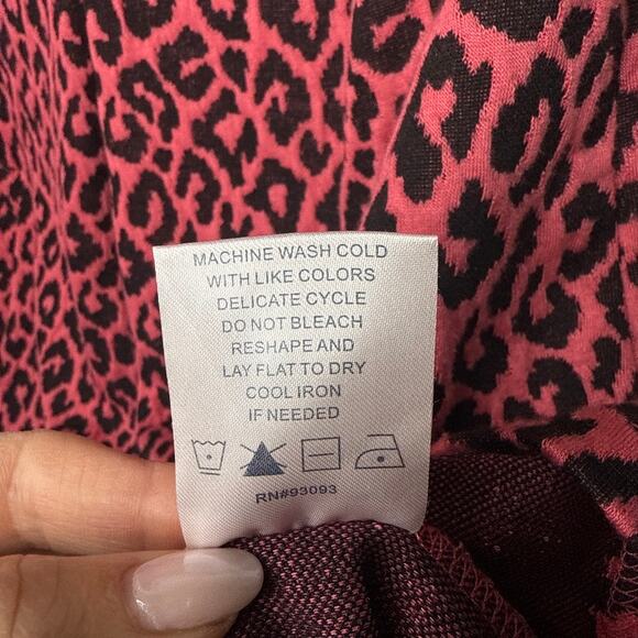 Tyler Boe Kim Jacquard Dress Medium MSRP $168 Leopard Cowl Neck Classic Chic - Picture 6 of 8